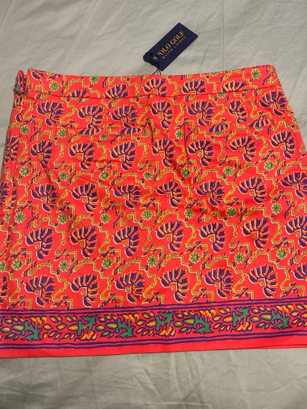 Brand New Ralph Lauren Coral Skort with Purple and Lime Floral Print